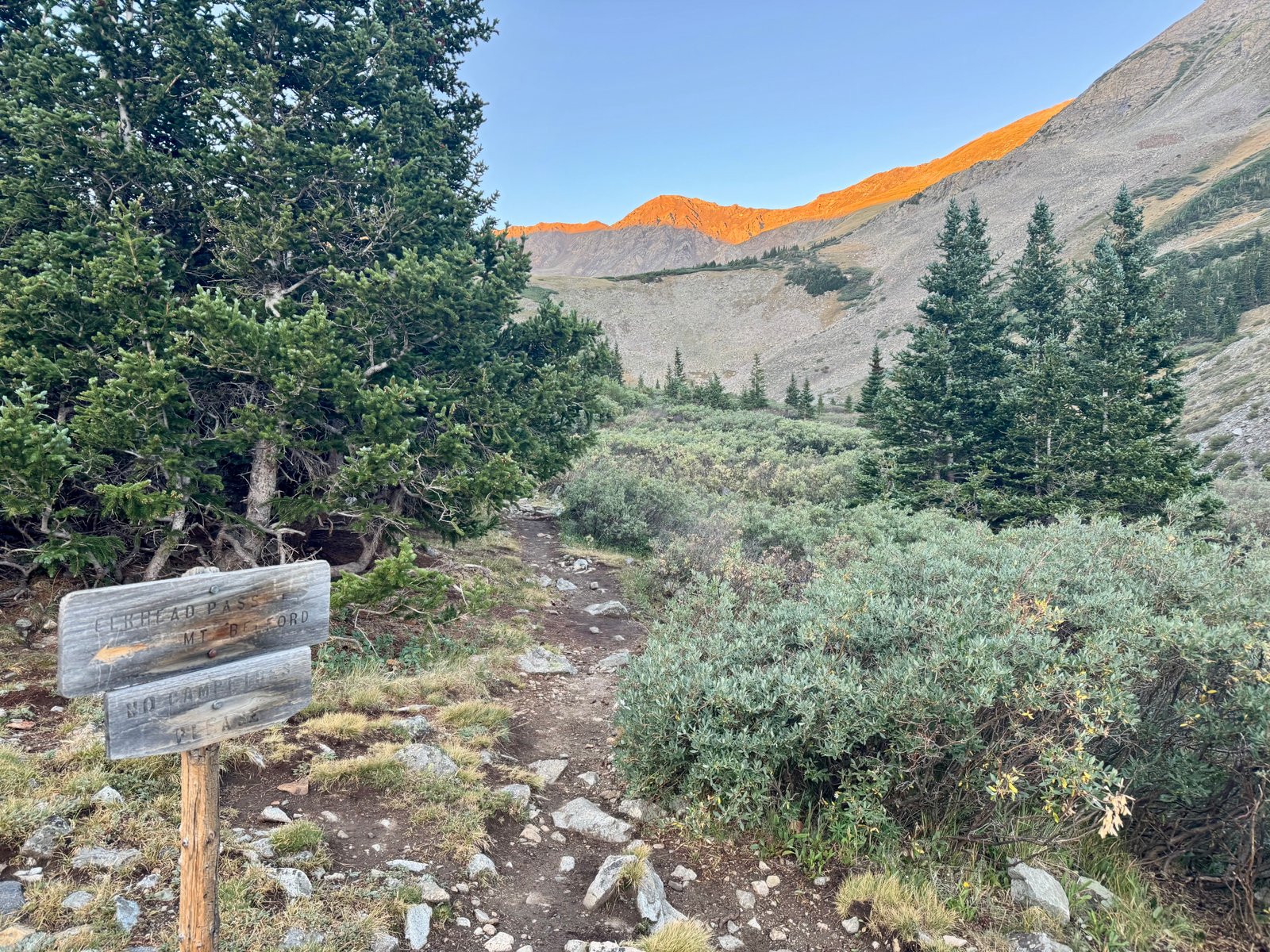 Elkhead trail junction sunrise